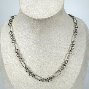 Kirks Folly Silver Tone Fantasia Textured Links Chain Necklace